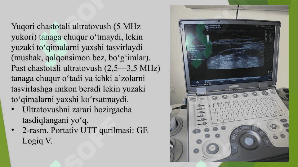Tibbiyotda qo'llaniladigan zamonaviy klinik usullar. UZI va Doplerografiya. 4