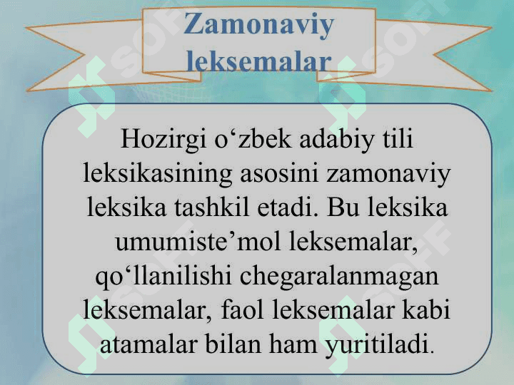 O‘zbek tili leksikasining tarixiy taraqqiyoti.  O‘zbek  tili frazeologiyasi 6