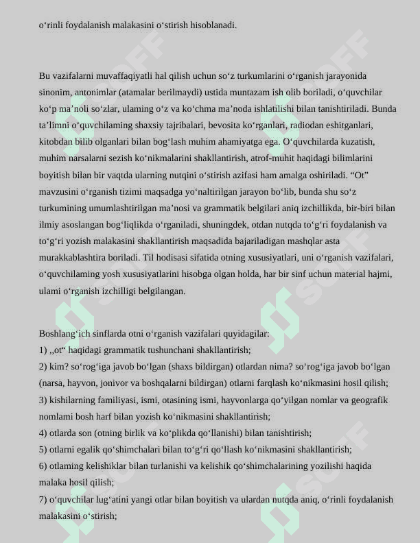 OT SO‘Z TURKUMINI O‘RGANISHDA QO’LLANILADIGAN KO’RGAZMALARNING AHAMIYATI 7