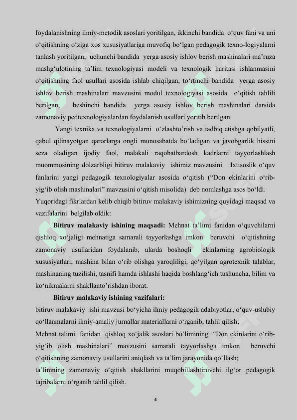 Ixtisoslik o’quv fanlarini yangi pedagogik texnologiyalar  asosida o’qitish 4