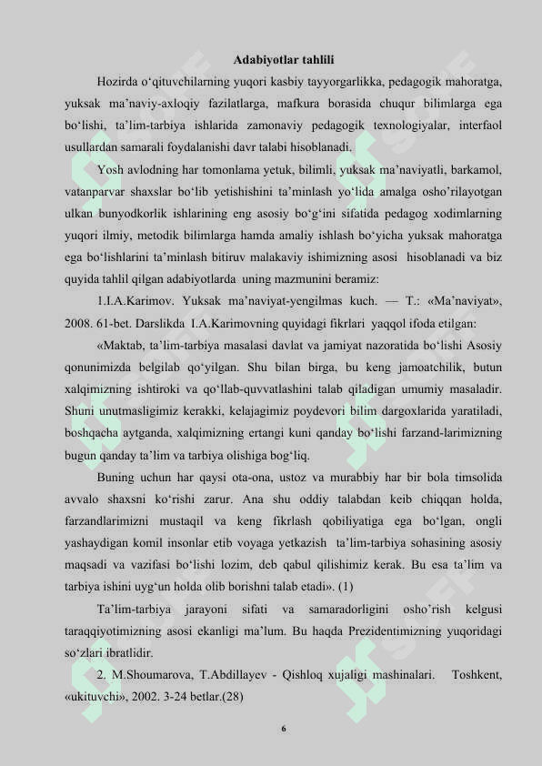 Ixtisoslik o’quv fanlarini yangi pedagogik texnologiyalar  asosida o’qitish 6