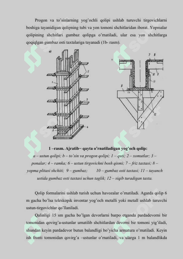 Ajratib− qayta o’rnatiladigan qoliplarda binolarni barpo etish 4