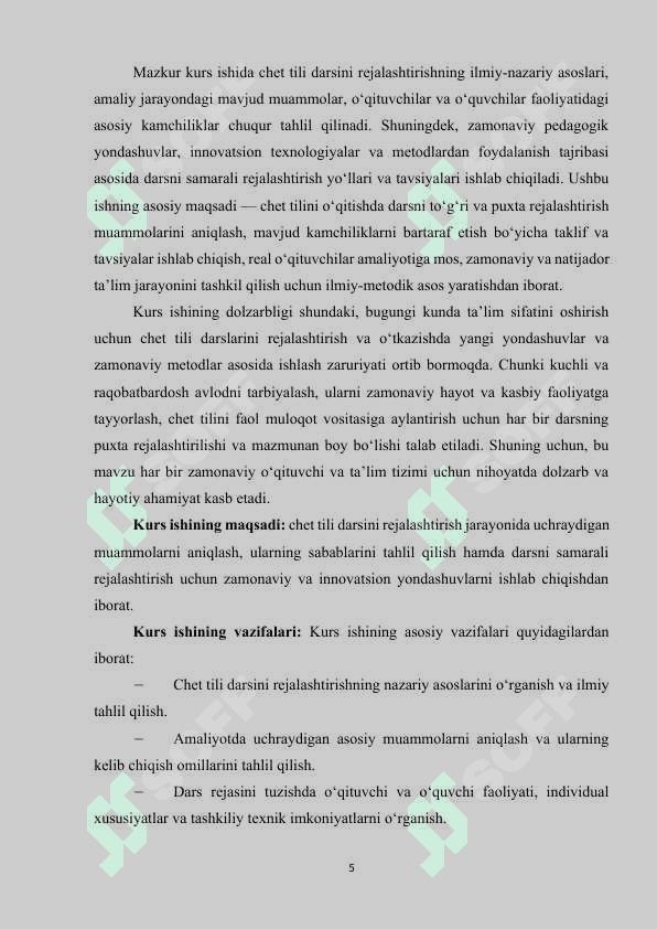 CHET TILI DARSINI REJALASHTIRISH MUAMMOLARI 4