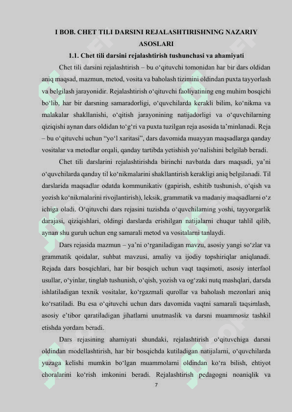 CHET TILI DARSINI REJALASHTIRISH MUAMMOLARI 6