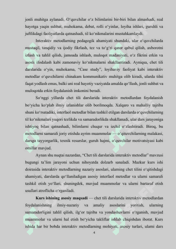 CHET TILI DARSLARIDA INTERAKTIV METODLAR 3