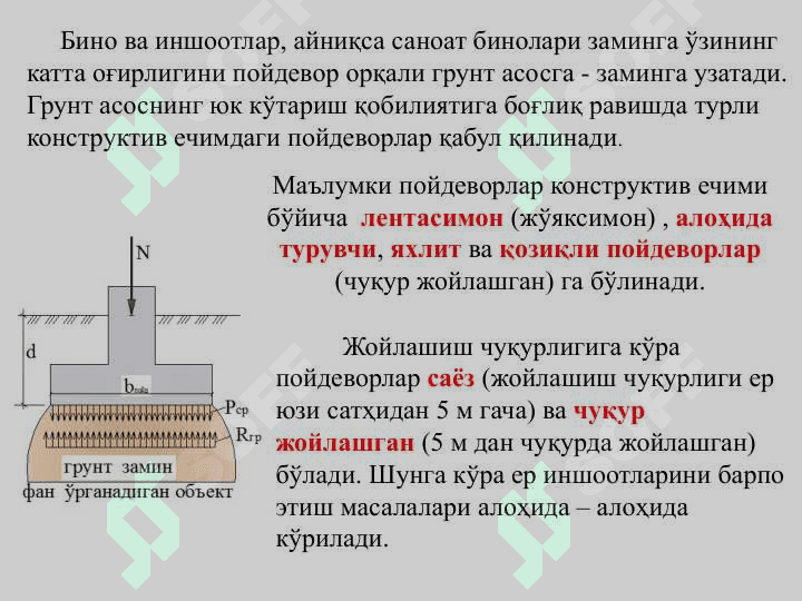 Пойдеворларни қуриш технологияси 7