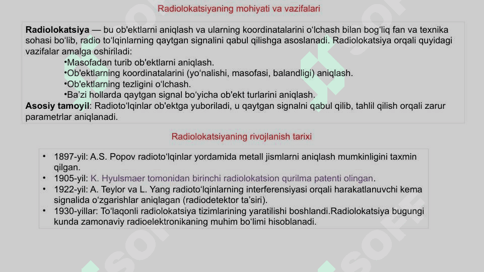 Radiolokatsiya, radionavigatsiya 2