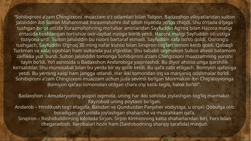 Mirzo Ulug'bekning "To'rt ulus tarixi" asari 8