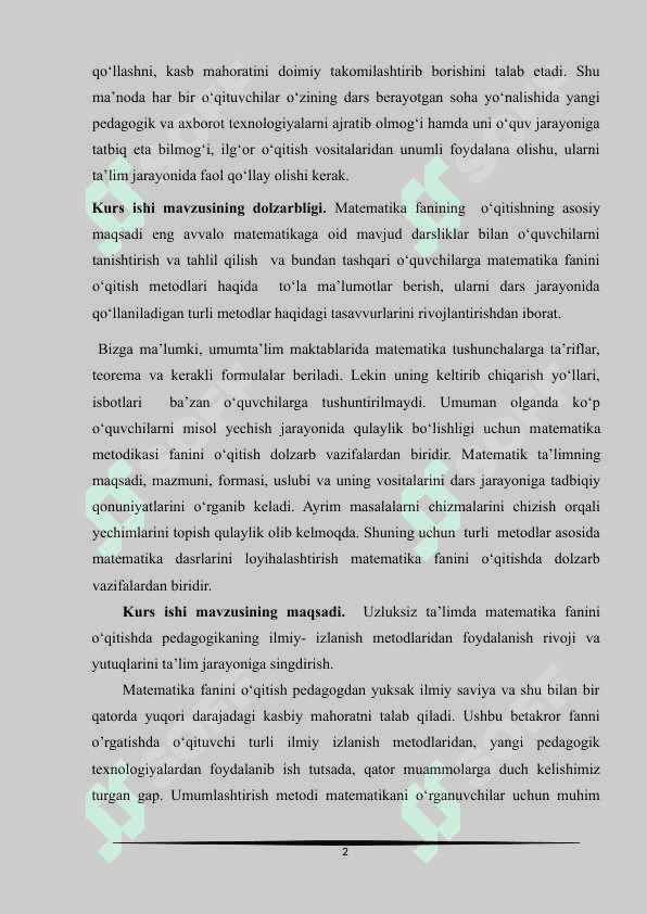 Matematika o'qitish metodlari 3