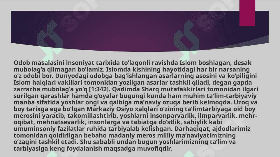 Sharq mutafakirlari ijodida ta'lim ttarbiya masalalari 4