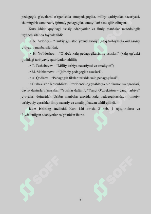 O‘zbek xalq pedagogikasida ijtimoiy pedagogik g‘oyalar 5