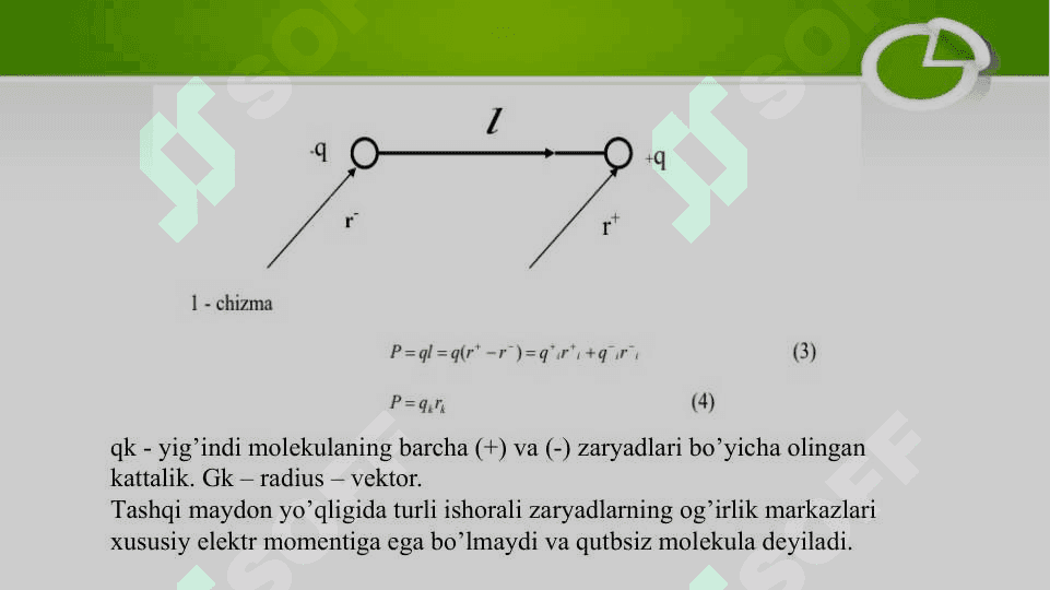Muhitning dielektrik singdiruvchanligi va qabul qiluvchanligi. 4