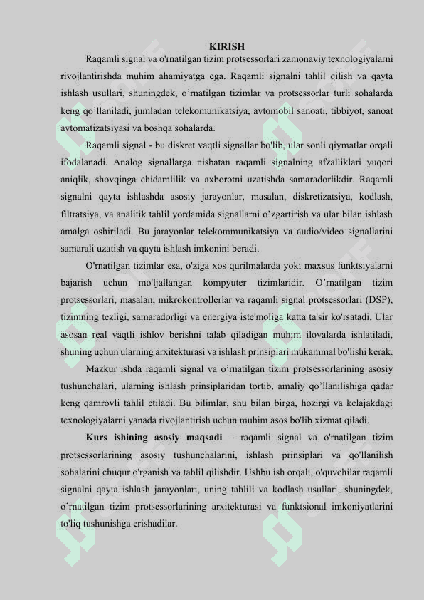 Raqamli signal va o'rnatilgan tizim protsessorlari 3
