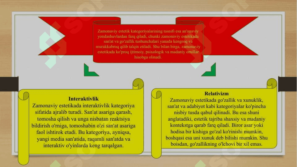 Estetika kategoriyalarining an`anaviy va zamonaviy tasnifi (TAQDIMOT) 5