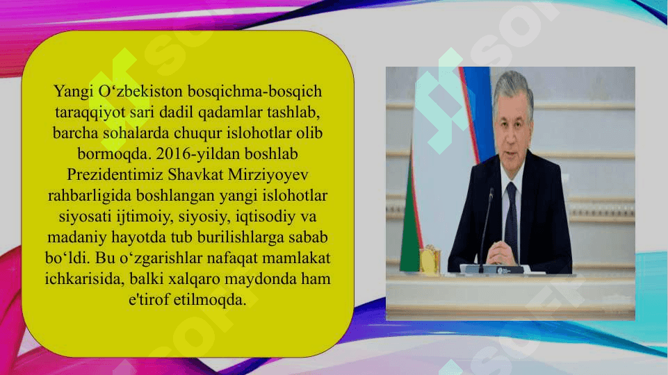 Yangi Oʻzbekiston ijtimoiy siyosiy iqtisodiy va madaniy hayotida roʻy berayotgan oʻzgarishlarning xalqaro reyting va indekslarda aks etishi (TAQDIMOT) 3