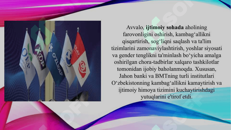 Yangi Oʻzbekiston ijtimoiy siyosiy iqtisodiy va madaniy hayotida roʻy berayotgan oʻzgarishlarning xalqaro reyting va indekslarda aks etishi (TAQDIMOT) 4
