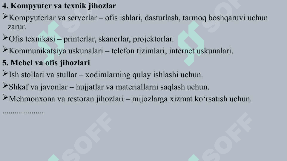 Asosiy vositalar haqida asosiy tushunchalar va ularning buxgalteriya hisobi. 6