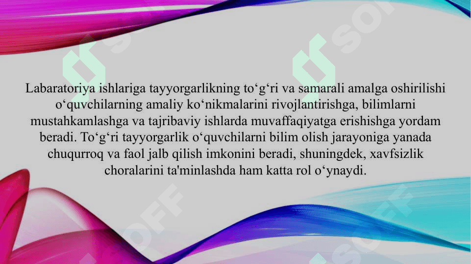 Labaratoriya ishlariga tayyorgarlik ko'rish (TAQDIMOT) 4