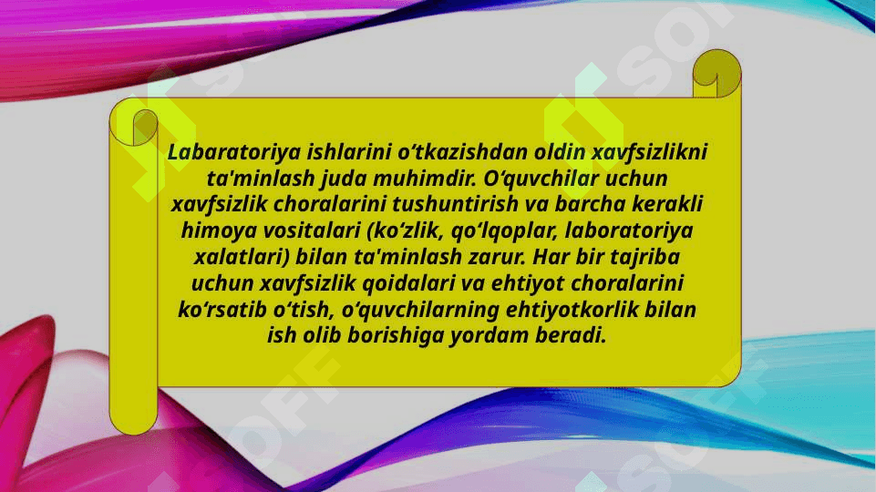 Labaratoriya ishlariga tayyorgarlik ko'rish (TAQDIMOT) 8