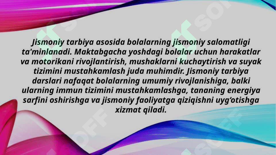 Maktabgacha ta`lim tashkilotlarida jismoniy tarbiya vazifalari va vositalarini tatbiq etish (TAQDIMOT) 4