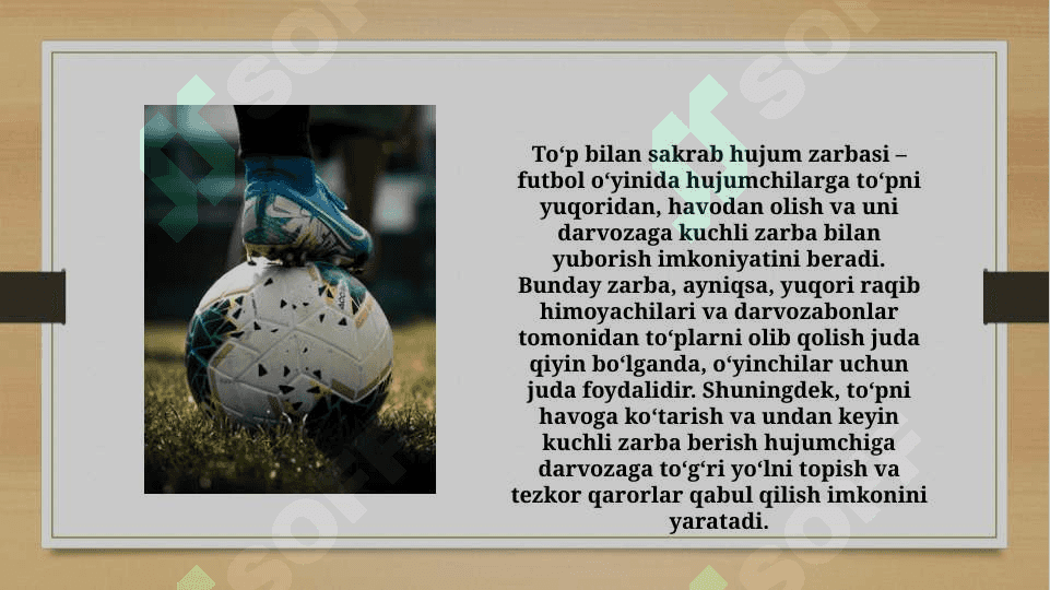 To'p bilan sakrab xujum zarbasi berish texnikasiga o'rgatish (TAQDIMOT) 4