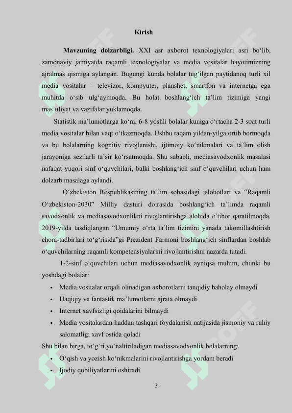 O‘QISH SAVODXONLIGI DARSLARIDAGI MEDIASAVODXONLIKNI  TAKOMILLASHTIRISH  YO‘LLARI (1-2-SINFLAR  MISOLIDA) 3