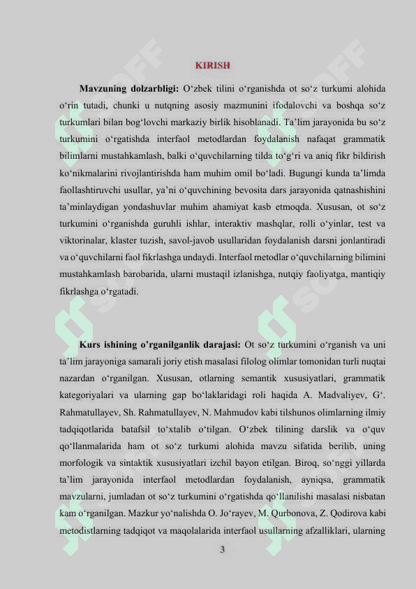 Ot so'z turkumini o'rganishda interfaol usullardan foydalanish (KURS ISHI) 3