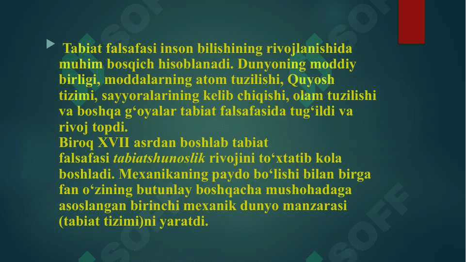 Falsafa fani. Falsafiy dunyoqarashning  oz- ozini anglash jarayonidagi tasiri 3