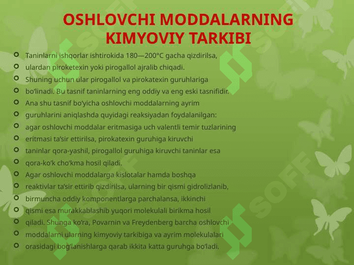 ОШЛОВЧИ МОДДАЛАР САҚЛОВЧИ ЎСИМЛИКЛАР 4