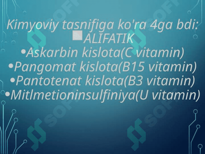 Vitaminlar.Vitamin saqlovchi dorivor o'simliklar 4