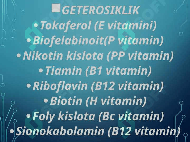 Vitaminlar.Vitamin saqlovchi dorivor o'simliklar 6