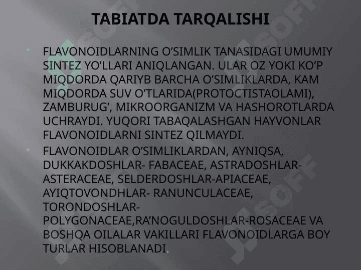 TARKIBIDA FLAVONOID SAQLOVCHI DORIVOR O’SIMLIKLAR. 7