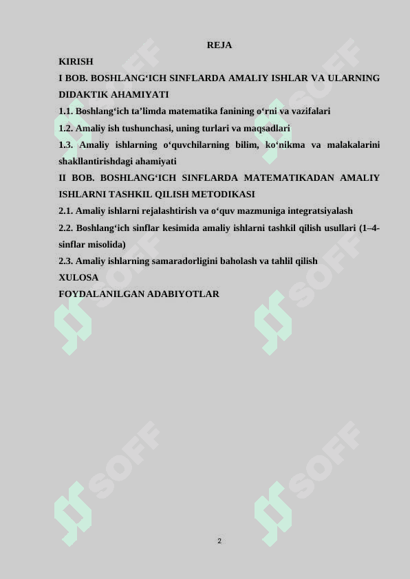 Boshlang‘ich sinflarda matematikadan amaliy ishlar va ularni tashkil qilish metodikasi 2