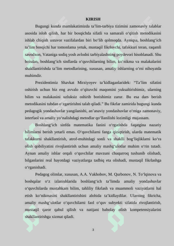 Boshlang‘ich sinflarda matematikadan amaliy ishlar va ularni tashkil qilish metodikasi 3