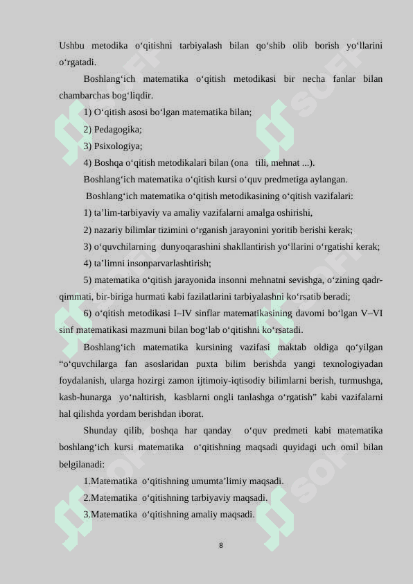 Boshlang‘ich sinflarda matematikadan amaliy ishlar va ularni tashkil qilish metodikasi 8