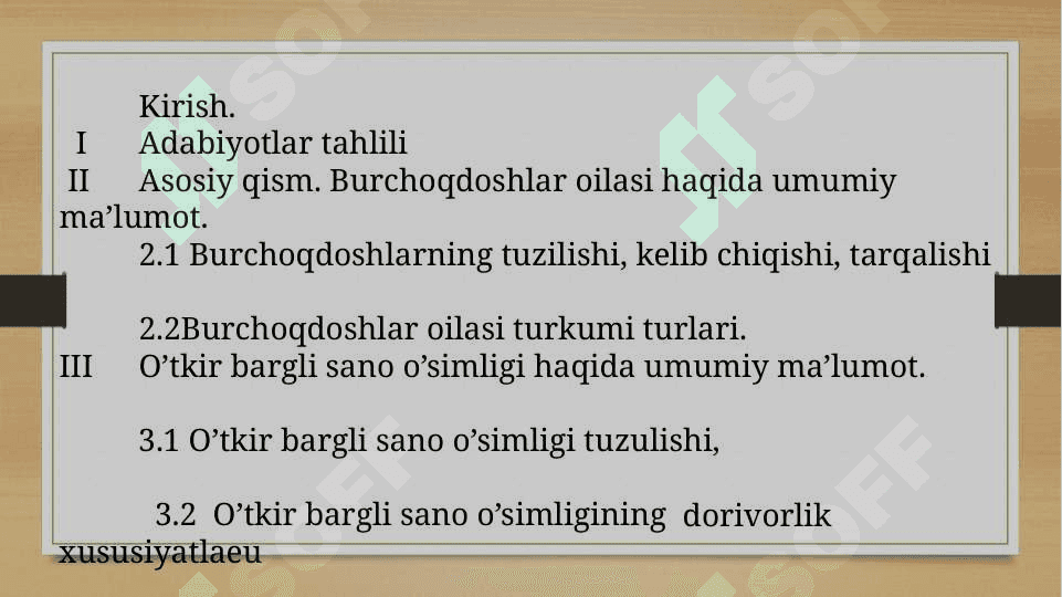 O’tkir barg sano-(Cassia Acutifolia Del) mahsulotni tayyorlash va sifatiga baho berish. 2
