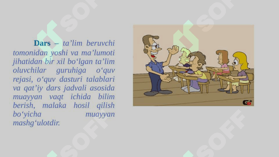 Darsning tarkibiy qismlari va uni taqdim etish metodikasi 4
