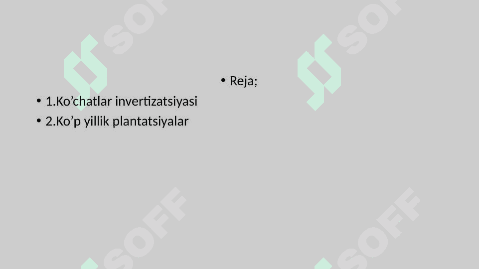 Ko’chatlarni inventerizatsiyasi 2