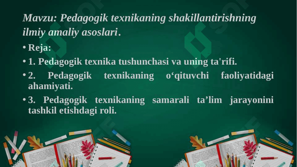 Pedagogik texnikaning shakillantirishning ilmiy amaliy asoslari. 2