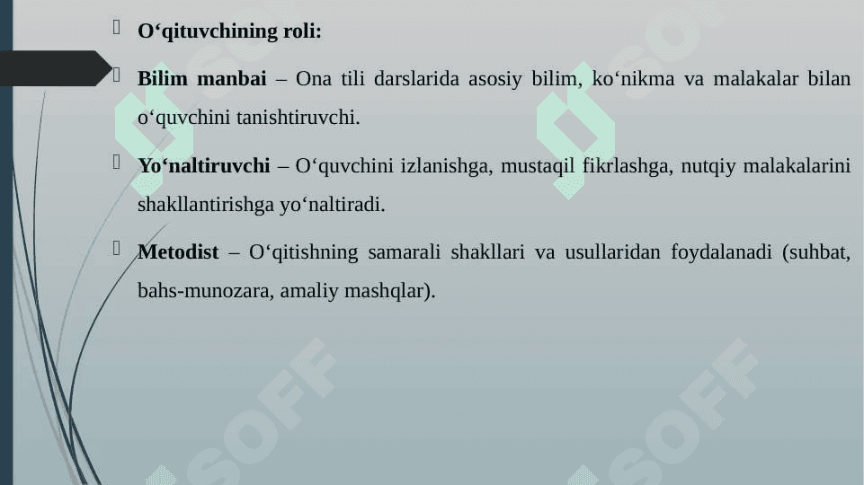 ONA TILI TA'LIMI JARAYONIDA O'QUVCHI VA O'QITUVCHI 3