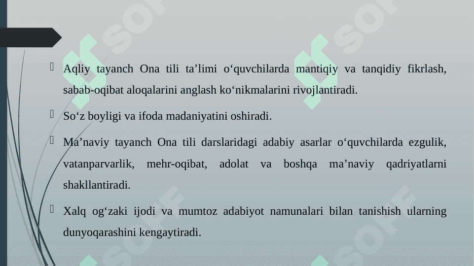 ONA TILI TA'LIMI ORQALI O'QUVCHILARNING TAYANCHI 4