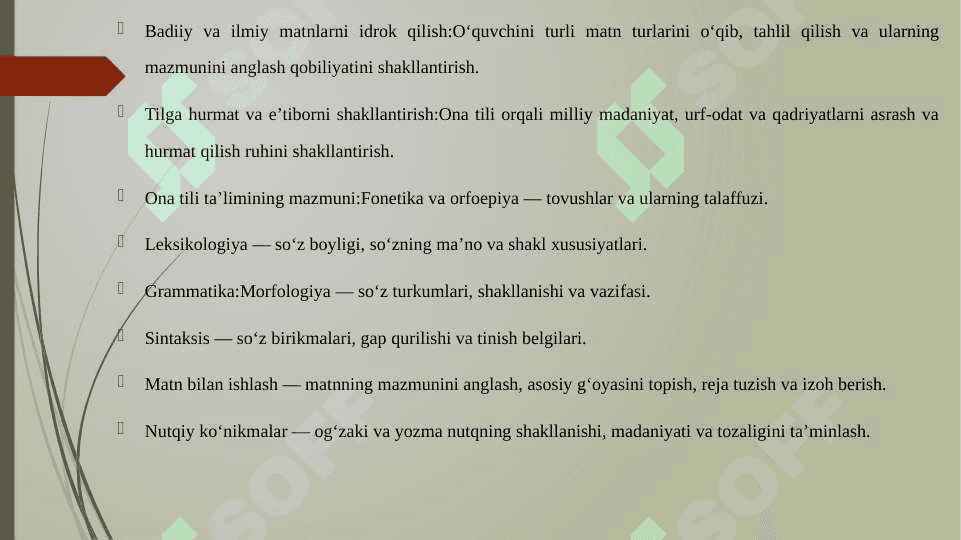 ONA TILI TA'LIMI, UNING MAQSAD VA MAZMUNI 4