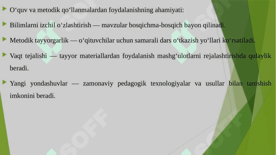 O'QUV VA METODIK QO'LLANMALARDAN FOYDALANISH 4