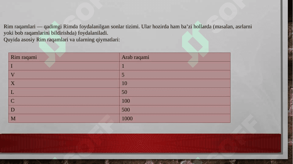 Rim sonlari 3