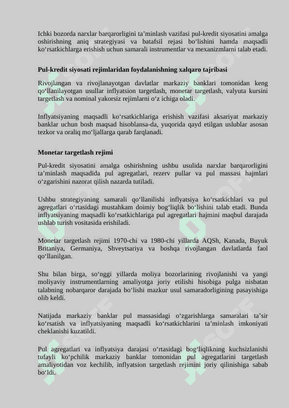 Davlatring pul-kredit va monetar  siyosati 6