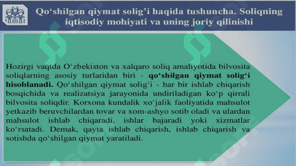 Foyda solig’iAksiz solig’iQo’shilgan qiymat solig’i 3