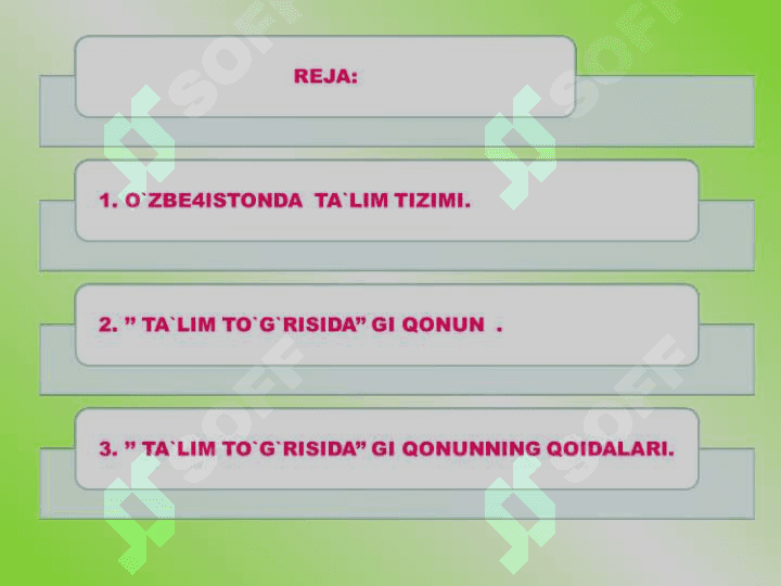 O`zbekiston Respublikasida  ta`lim  tizimi va ta’lim sohasidagi islohotlar 2