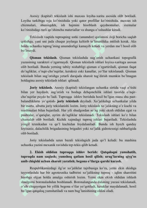 YERGA EKIN EKISHDAN OLDIN VA KEYIN ISHLOV BERISH. QISHLOQ XO’JALIK EKINLARINI EKISH USULLARI 4