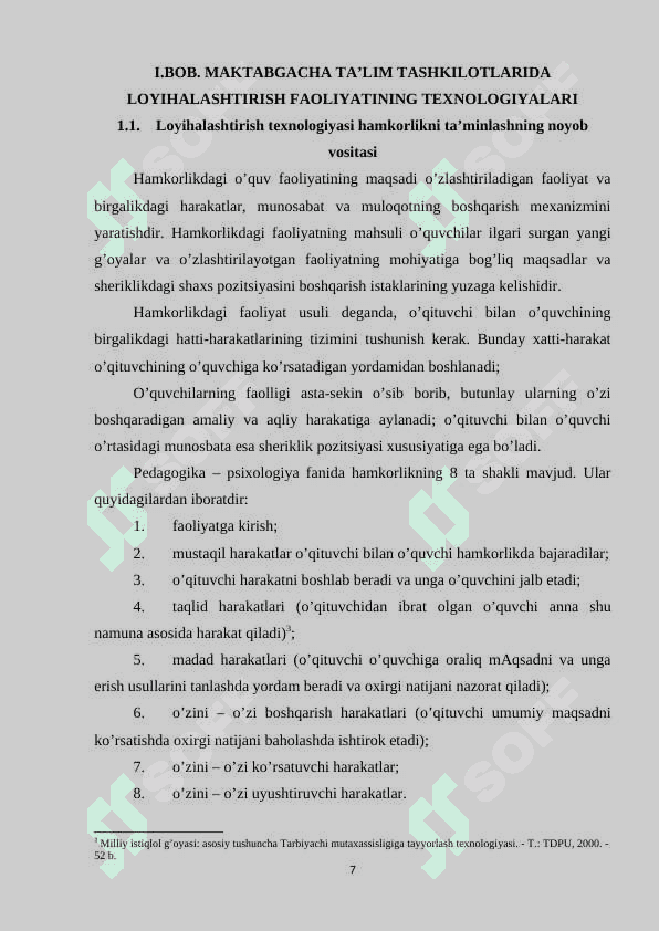 LOYIHALASHTIRISH TEXNOLOGIYASI HAMKORLIKNI taminlashning noyob vositasi 7