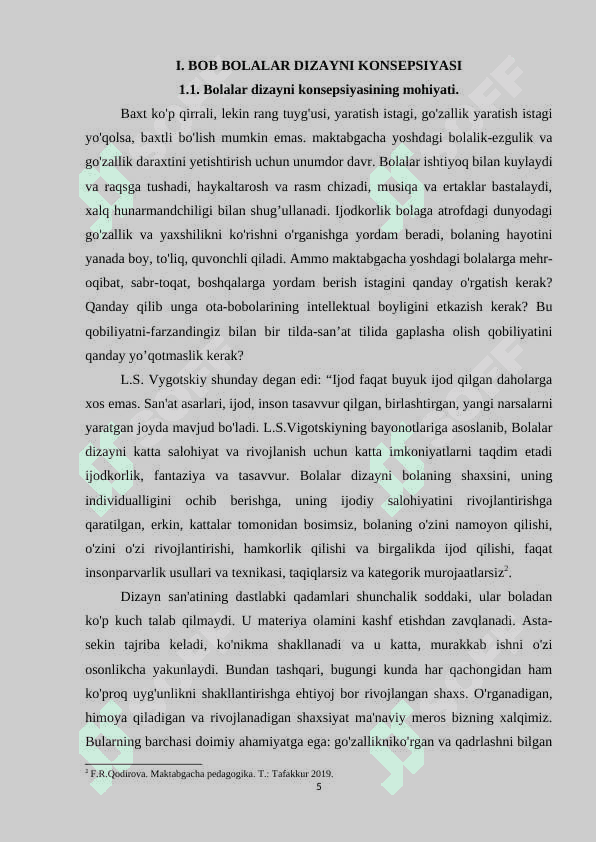 MAKTABGACHA TA’LIM TASHKILOTLARIDA BOLALARNING DIZAYN FAOLIYATI 5